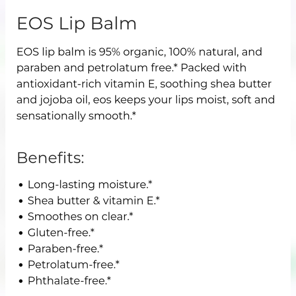 🎉HP🎉🎁 New EOS Lip Balm Vanilla Bean 4 g - Picture 3 of 3